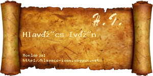 Hlavács Iván névjegykártya
